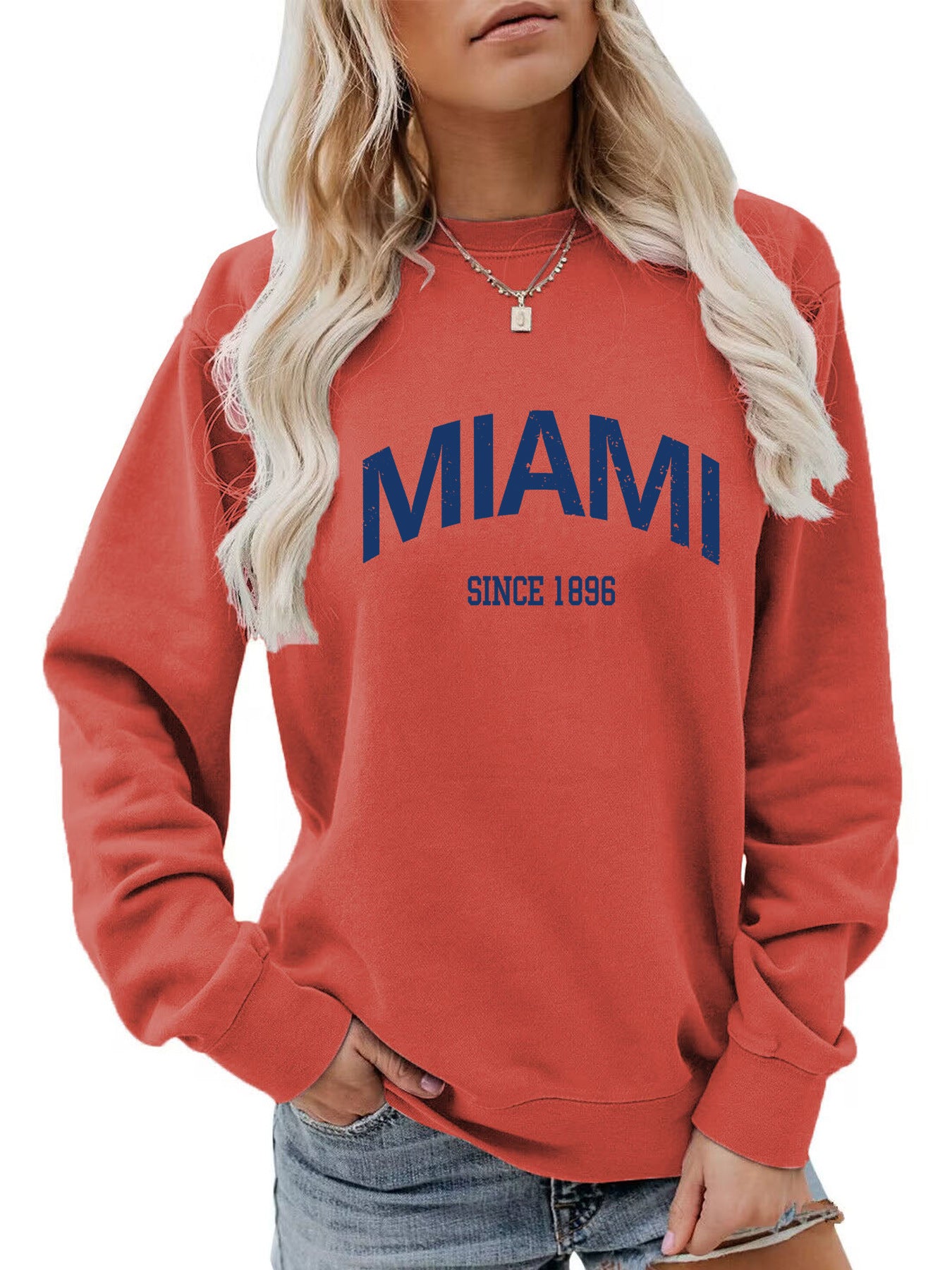 Sweatshirt round neck MIAMI print