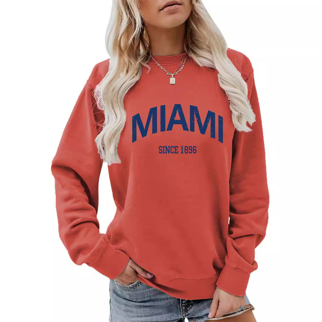 Sweatshirt round neck MIAMI print