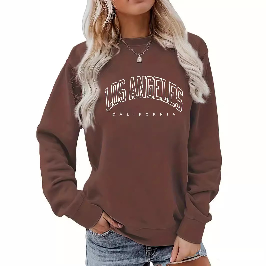 Round neck letter LOS printed hoodie