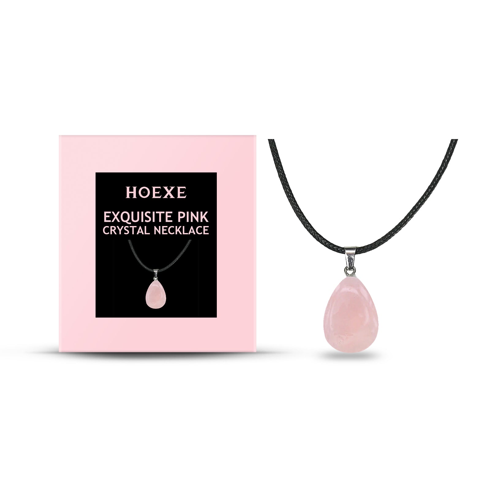 Hoexe Exquisite Powder Crystal Necklace Light Luxury Niche Ins Simple Style Everyday Clavicle Chain Gentle Temperament - La Charlottes