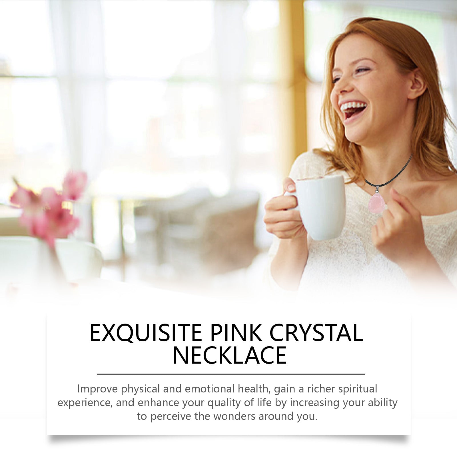 Hoexe Exquisite Powder Crystal Necklace Light Luxury Niche Ins Simple Style Everyday Clavicle Chain Gentle Temperament - La Charlottes