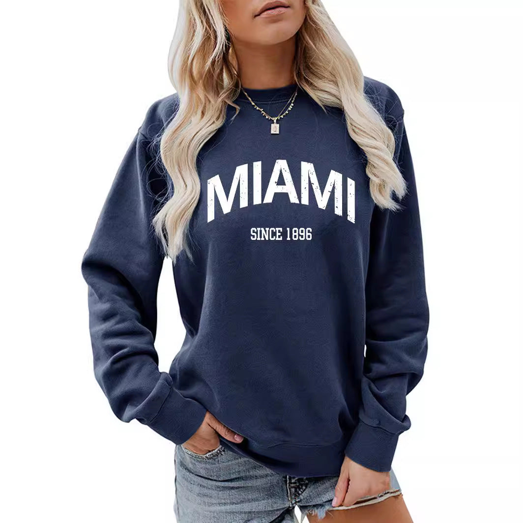 Sweatshirt round neck MIAMI print