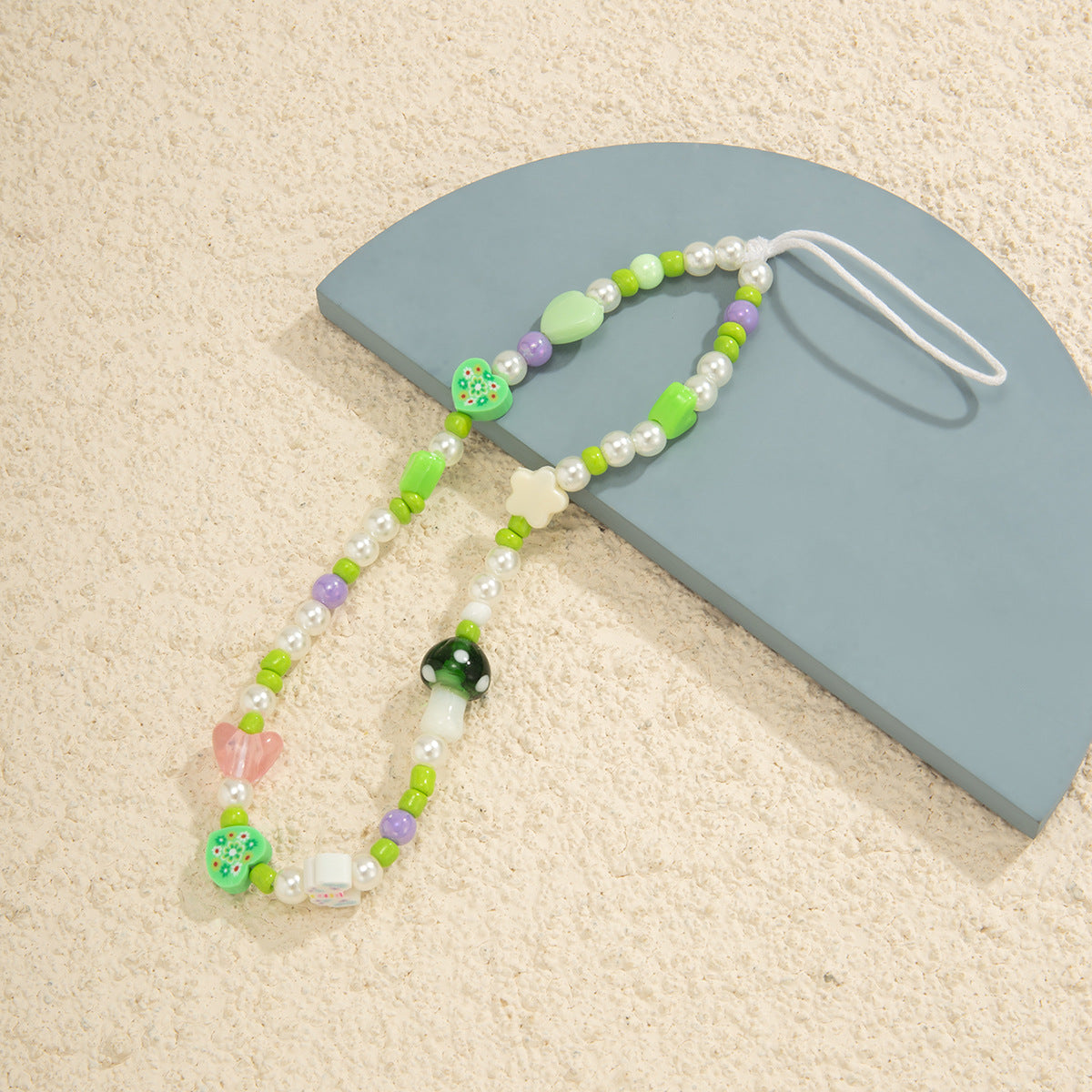 Minimally contrasting color patchwork bag, handmade hanging rope, - La Charlottes