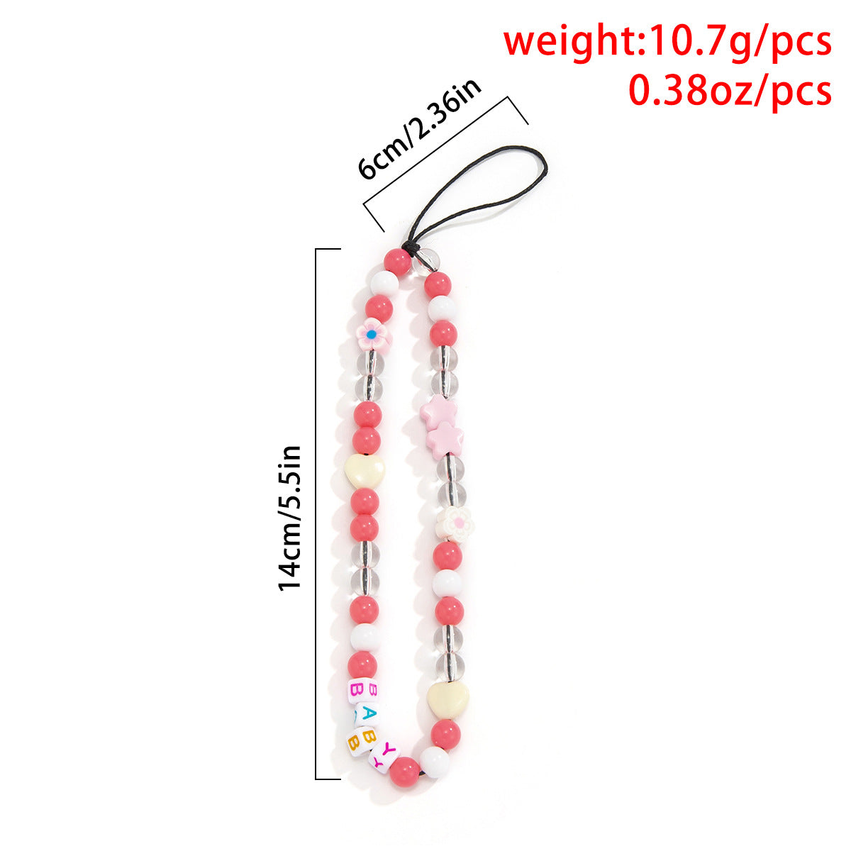 Fashion daisy acrylic letter bag, mobile phone hanging chain, - La Charlottes