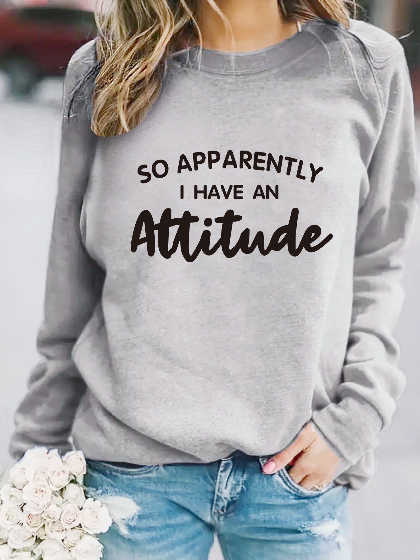 Velvet Round Neck Sweatshirt – Streetwear Slogan Style