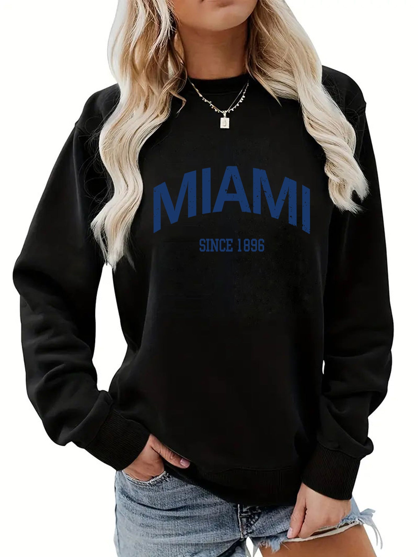 Sweatshirt round neck MIAMI print