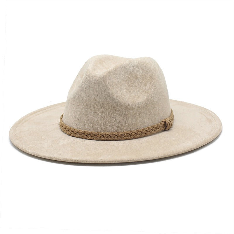 Western Cowboy Hat Sun Shade Sun Shield Hat Mens And Womens Suede Casual Versatile Knight Hat
