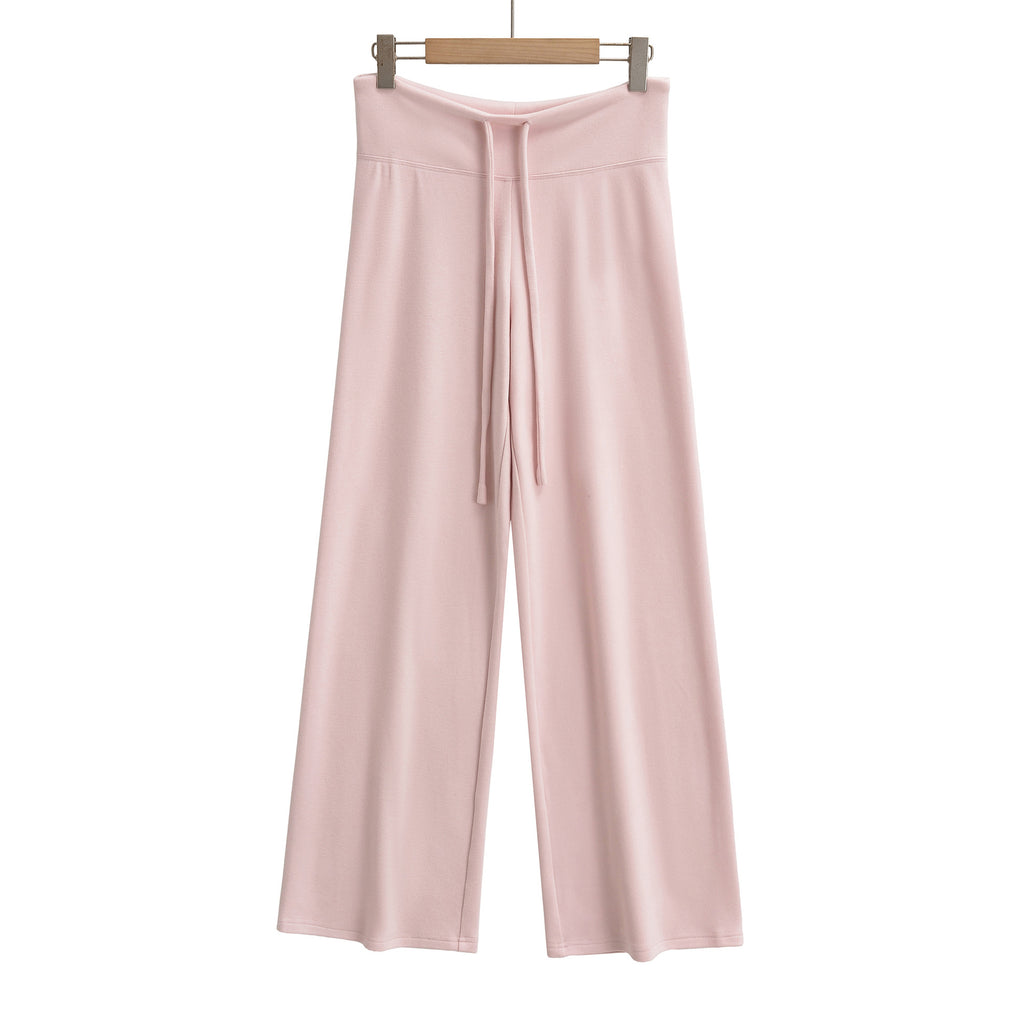 Drawstring loose wide leg straight leg pants - La Charlottes