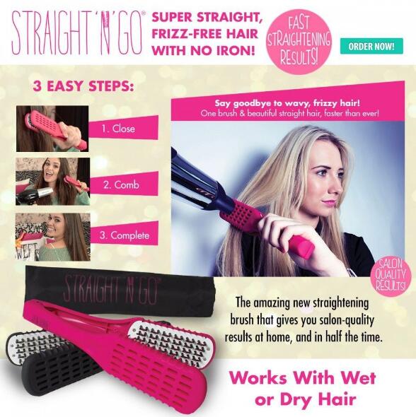 Straight N Go Brush – No-Electric Hair Straightener Comb - La Charlottes