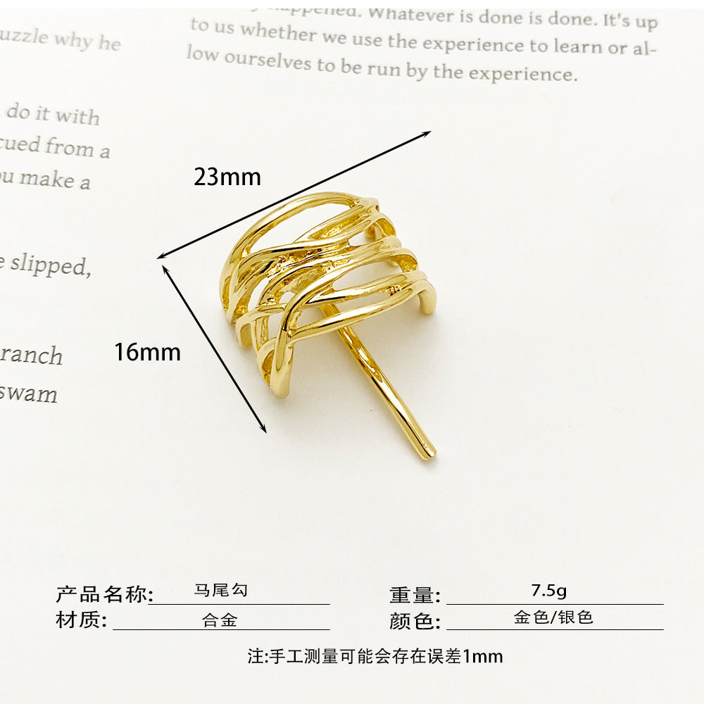 Japanese & Korean Fashion Hairpins – Elegant Metal Ponytail Hooks - La Charlottes