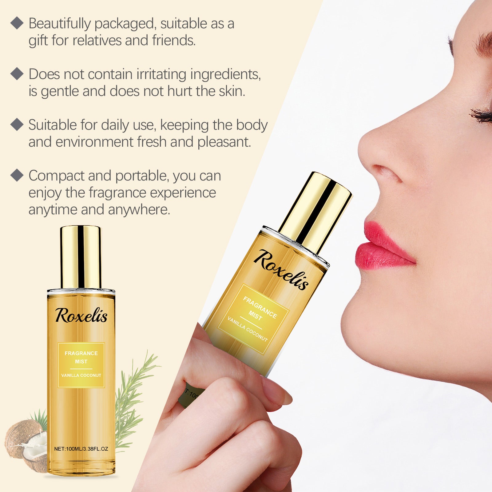 Refreshing Women’s Body Spray – Vanilla Coconut with Floral Fruit Notes - La Charlottes