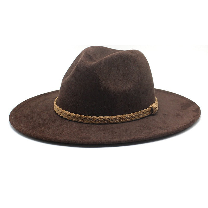 Western Cowboy Hat Sun Shade Sun Shield Hat Mens And Womens Suede Casual Versatile Knight Hat