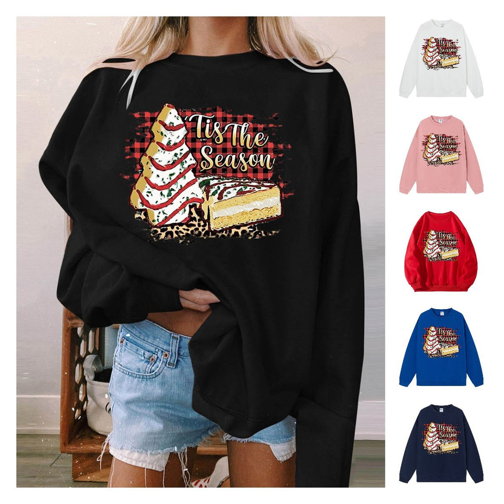 Cake print Christmas hoodie for ladies - La Charlottes