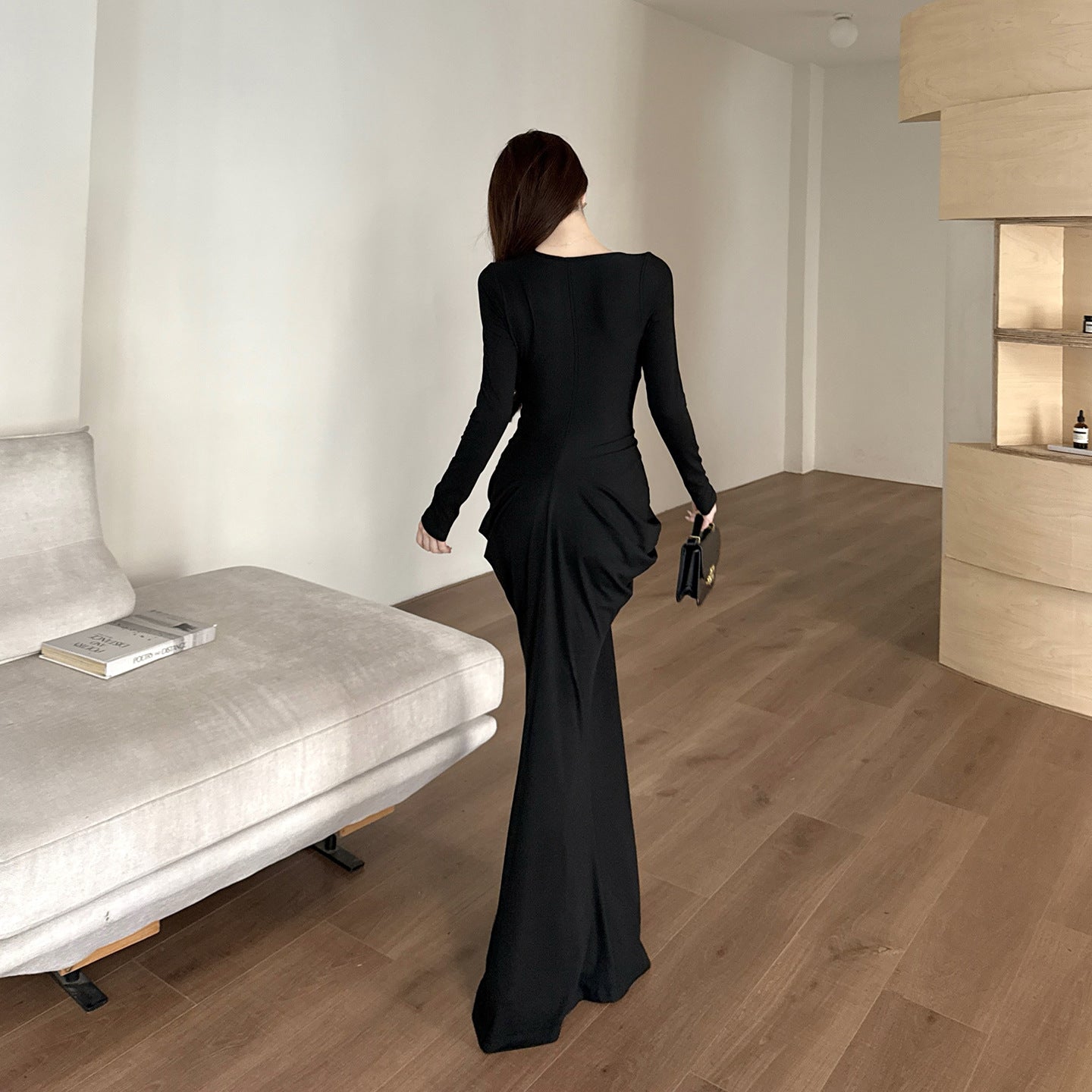 Long sleeved sexy spicy girl hollow out design dress - La Charlottes