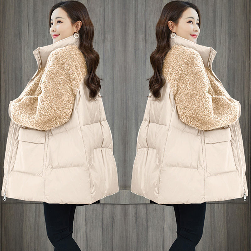 Long Sleeve Cotton Coat for Women, Loose Fit, Warm Winter Jacket, Casual Style, Plus Size, Mid-Length, Maternity-Friendly Design