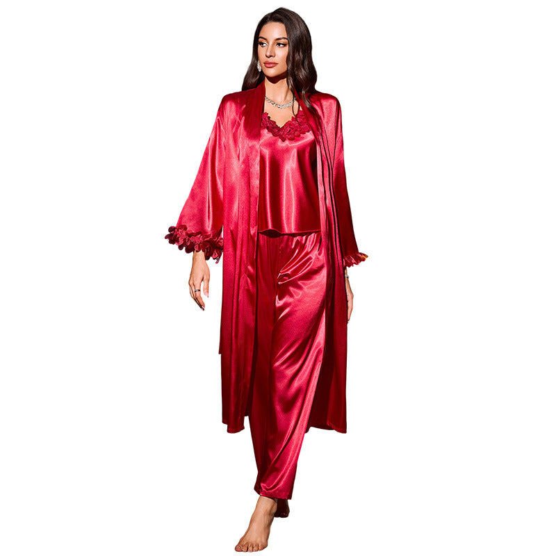 Comfortable Wearable at Home Camisole Shorts Robe - La Charlottes