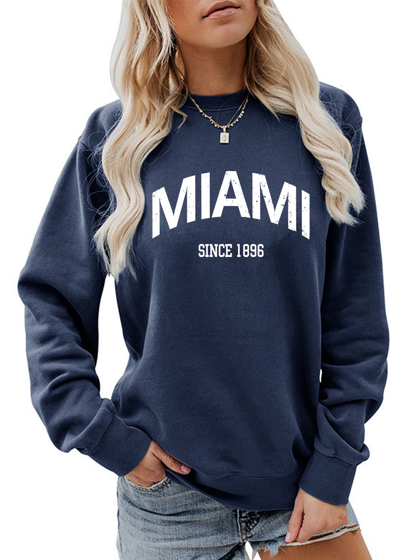 Sweatshirt round neck MIAMI print