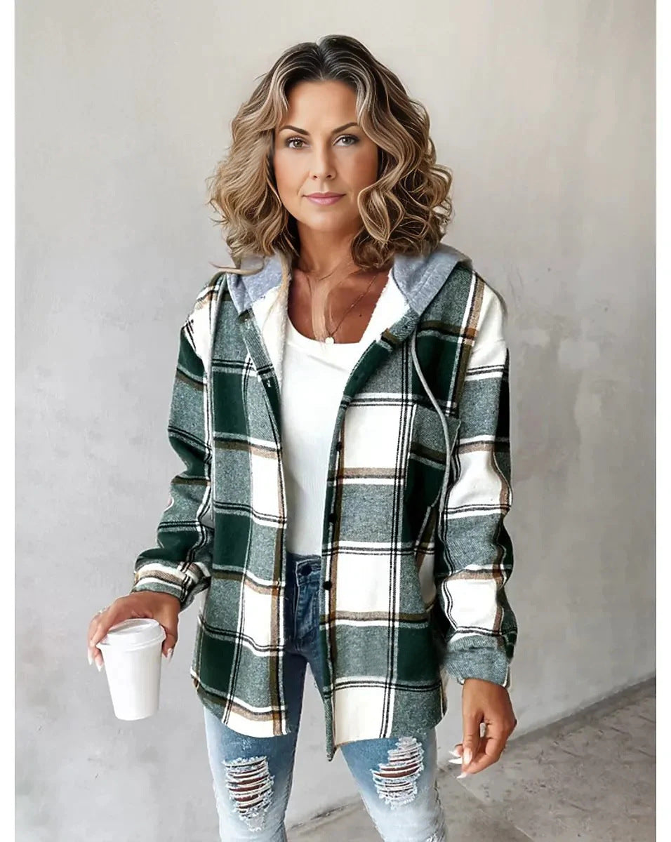 Women’s Oversized Plaid Jacket – Chic Autumn & Winter Layering Style