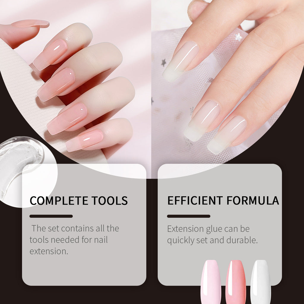 Crystal Extension Nail Set Nail Glue Simple Style Natural Three-Dimensional Modeling Nail Tool Set - La Charlottes