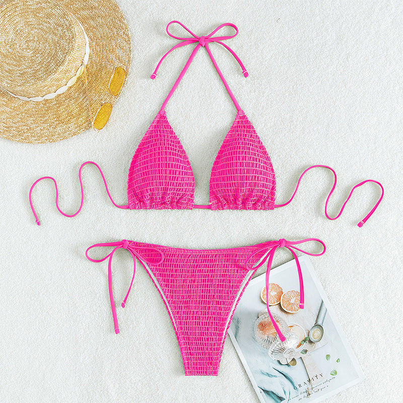 Turn heads with our Printed Lace-Up Triangle Bikini, designed for women who love confidence and style. - La Charlottes
