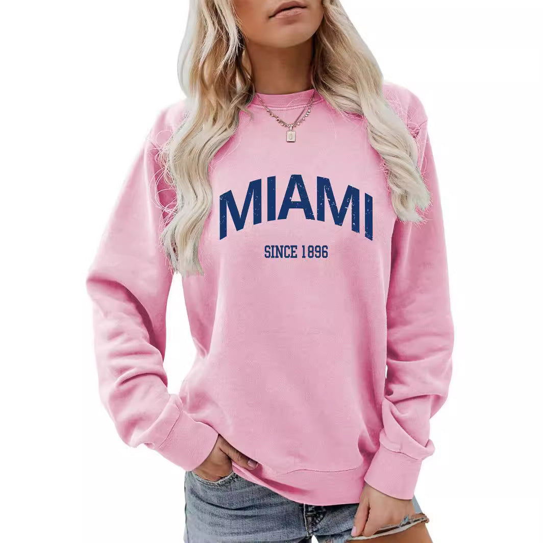 Sweatshirt round neck MIAMI print