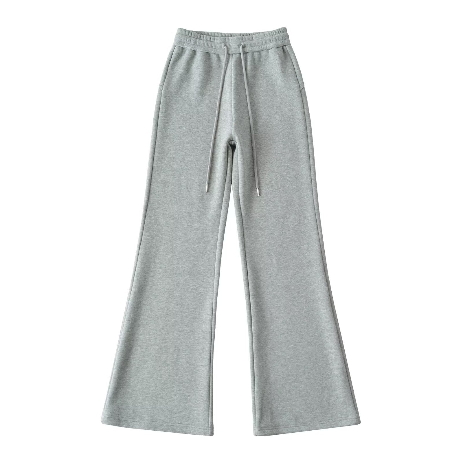 Drawstring elastic waistband with plush wide leg slightly flared pants - La Charlottes