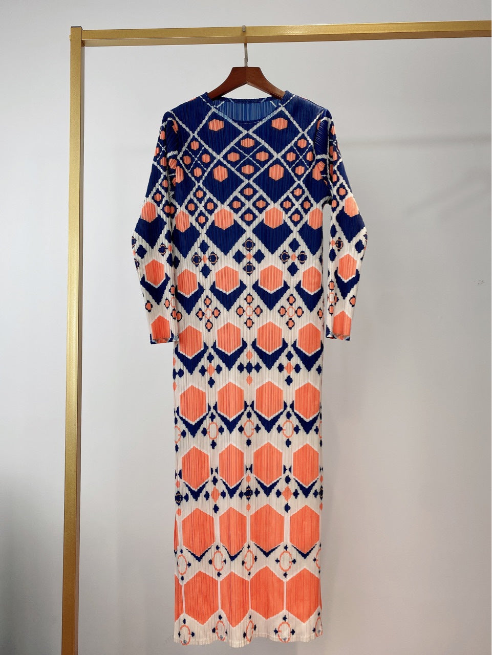 Ladies Crinkle Print Midi Dress