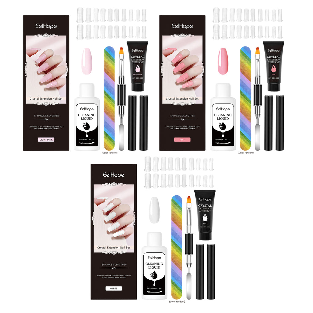 Crystal Extension Nail Set Nail Glue Simple Style Natural Three-Dimensional Modeling Nail Tool Set - La Charlottes