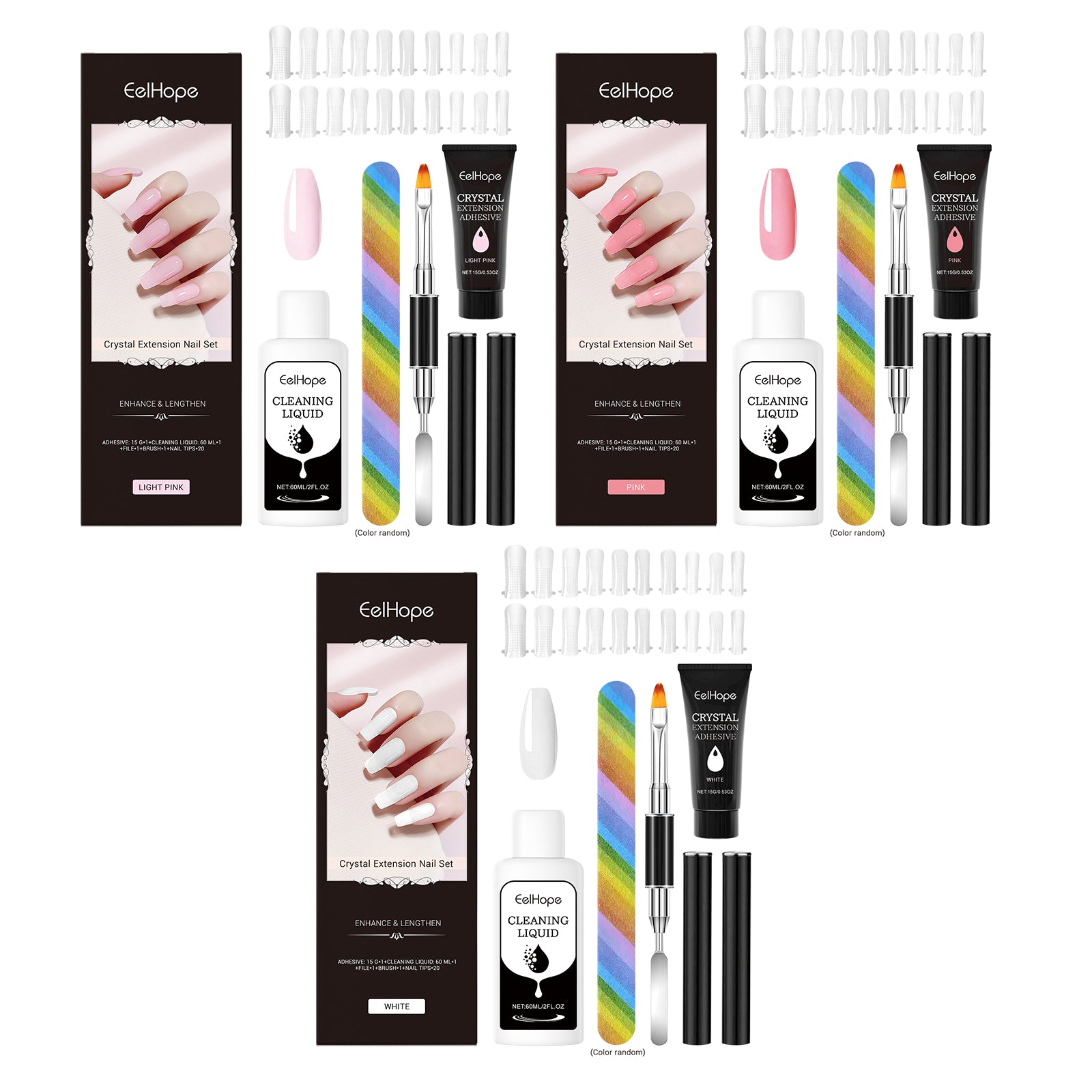 Crystal Extension Nail Set Nail Glue Simple Style Natural Three-Dimensional Modeling Nail Tool Set - La Charlottes