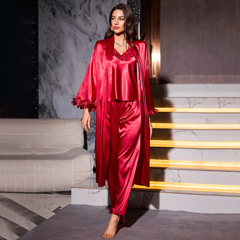 Comfortable Wearable at Home Camisole Shorts Robe - La Charlottes