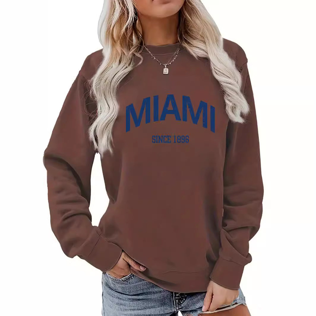 Sweatshirt round neck MIAMI print