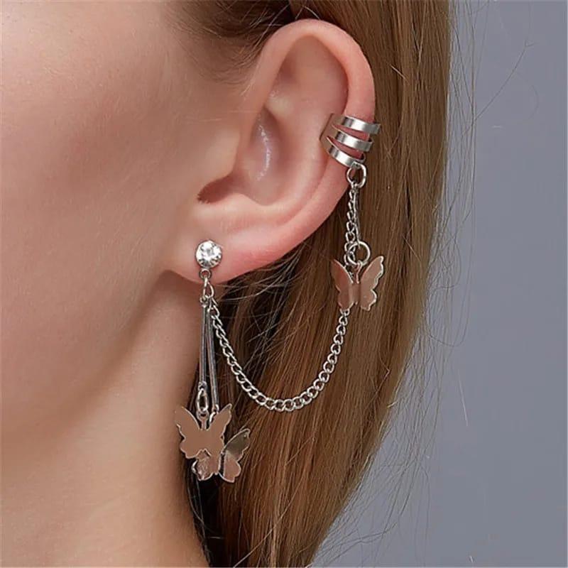 Butterfly Hanging Ear Cuffs - La Charlottes
