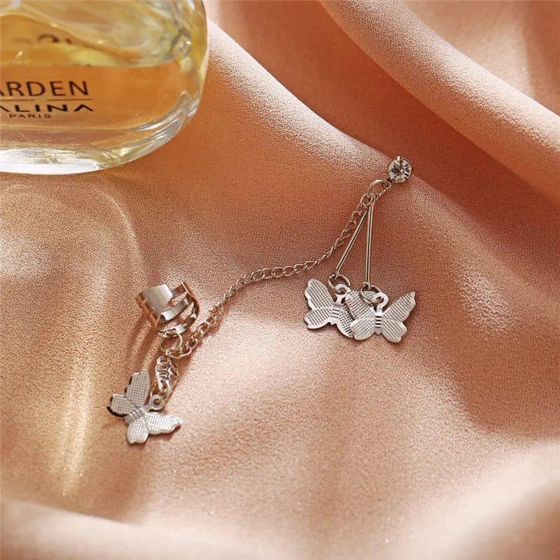Butterfly Hanging Ear Cuffs - La Charlottes
