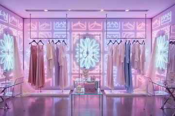 Femic collection wiht neon background